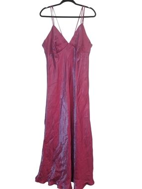 Wild Fable Iridescent Pink Shimmer Maxi Slip Dress Y2K Mermaidcore